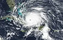 Satellite image of the hurricane