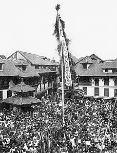 Chariot of Jana Baha Dyah at Asan, ca. 1915.