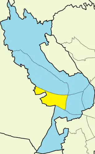 The location of Anthoupolis in the Municipality of Kato Polemidia.