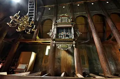 View of the staves (columns) inside the church