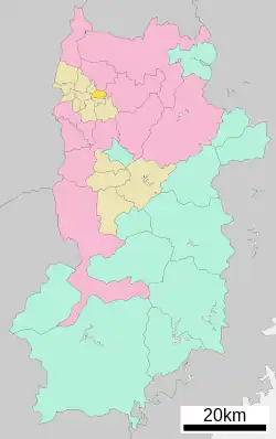 Location of Kawanishi in Nara Prefecture