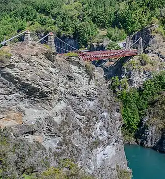 The old Kawarau Gorge Suspension Bridge