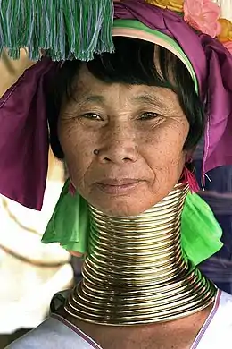 Kayan woman with neck rings