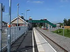 Platform of the new station, looking north