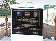 A memorial in Ansip Ferry, Keningau, Malaysian Borneo, to the Royal Australian Engineers who served in Sabah by constructing a 123.2-kilometre road between Keningau and Sapulut from 1964 to 1966.