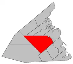 Location within Kent County, New Brunswick.