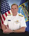 Vice Admiral Joseph D. Kernan, while serving as Deputy Commander, U.S. Southern Command, in Navy service whites.