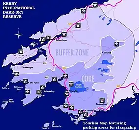 Map of the Kerry International Dark-Sky Reserve