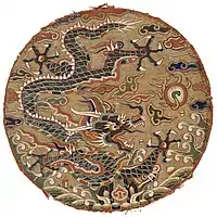 Jianglong enclosed in a roundel, Ming dynasty