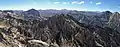 East aspect of Kettle Peak (centered) seen from The Incredible Hulk.Crown Point (left) and Hunewill Peak (right).