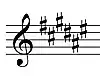 F-sharp Major key signature