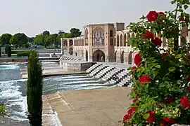 A view of the Khaju Bridge in April 2012