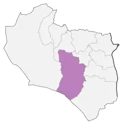 Location of Khusf County in South Khorasan province