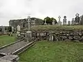 Kilmoon Church (left, in ruin) and graveyard