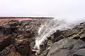 Kinder Downfall in strong westerly wind