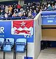 The Fox and Cinqefoil proposal on display by Leicester City fans at the King Power Stadium