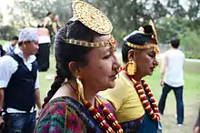 Women in traditional Limbu outfit