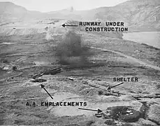 Aerial reconnaissance photo of the Japanese-held Aleutian Island of Kiska, taken in 1943.