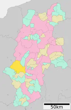 Location of Kiso Town in Nagano Prefecture