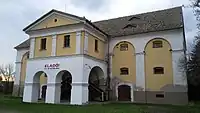 Multi-storey granary with portico, built in 1835, Kiszombor, Hungary