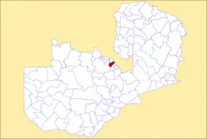 District location in Zambia