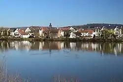 Kleinostheim seen over the river Main