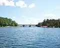 Klintsundet, "the door to the outer archipelago" and the bridge that spans between the western and eastern Lagnö. Photo: June 2008.