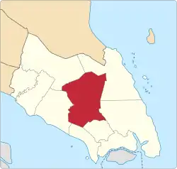 Location of Kluang District in Johor