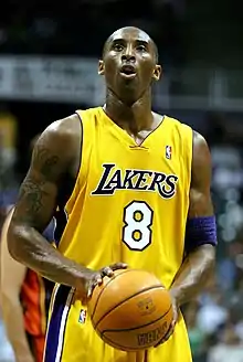 Image 8Kobe Bryant, Los Angeles Lakers shooting guard, stands ready to shoot a free throw during a pre-season game against the Golden State Warriors in October 2005