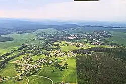 Aerial view of the village of Kocléřov