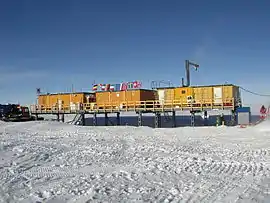 Image of an outpost surrounded by snow