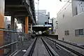 The ground-level platforms in September 2009 during construction work to raise them