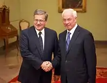 President Bronisław Komorowski with Mykola Azarov (2010)