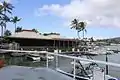 Marina-side view of the Kona Brewing restaurant in Hawaii Kai