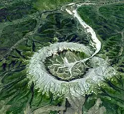 Simulated 3-D view of the Kondyor Massif, Russia by ASTER