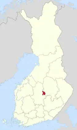 Location of Konnevesi in Finland