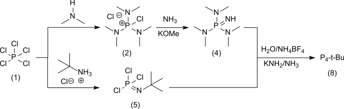 Konvergente P4-t-Bu-Synthese