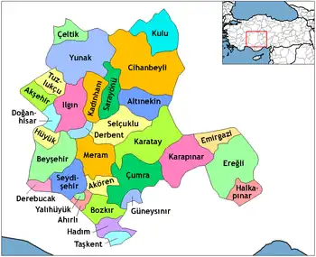 Districts of Konya