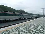 Jejin station platform with a Korail DEL 4400 streamline Saemaeul-ho train.