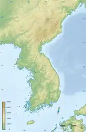 Topographic map of the Korean peninsula