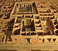 Cork model of the House of Menander, as-excavated