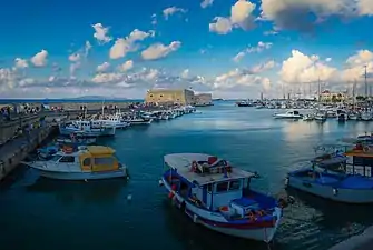 The port of the city of Heraklion, Crete