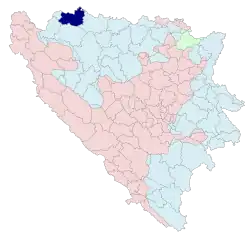 Location of Kozarska Dubica within Republika Srpska