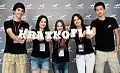 Volunteers in front of the Youth Center press wall at Kratkofil plus 2012.