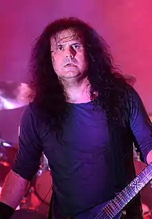 Petrozza performing with Kreator in 2015