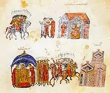 The armies of Michael I (below) and Krum (above) prepare for battle after negotiations failed.