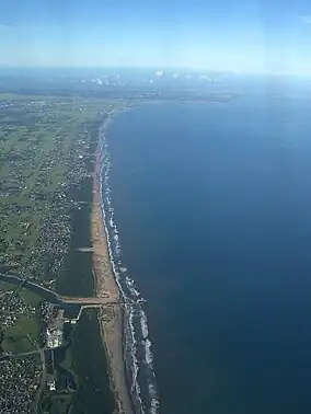 Aerial view of Sanmu and Kujūkuri Beach