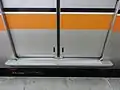 A doorstep added to the trains on conversion