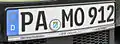 Plastic licence plate (2013), characters clipped on