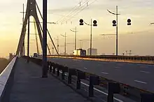 Bridge photographed from pedestrian lane